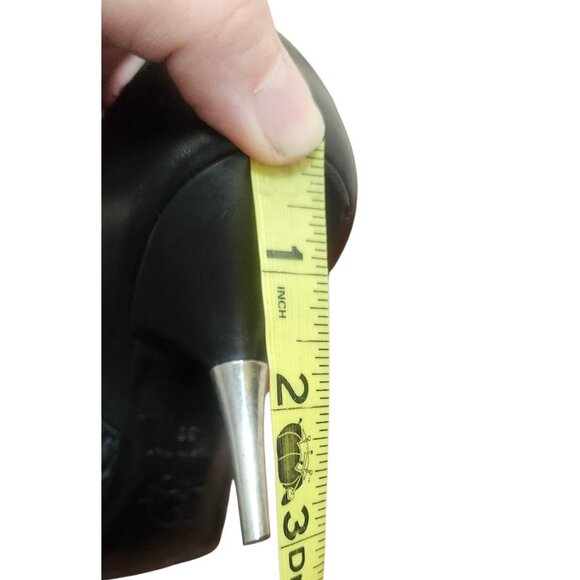 Christian Dior Monogram Heels 36 Black Logo Canvas Leather Pointed Toe Pumps - Picture 12 of 13